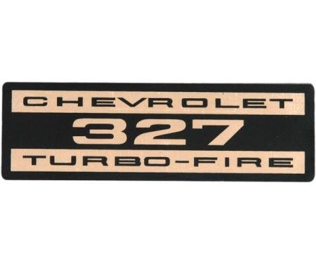 Full Size Chevy Valve Cover Decal, Turbo-Fire, 327ci, 1963-1965