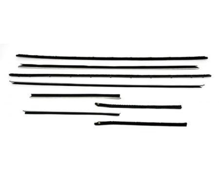 Camaro Coupe Window Felt Kit With Flat Inner & Round Outer Stainless Steel Beads For Cars With Deluxe Interior & Rally Sport(RS) Or With Optional Exterior Trim, 1968