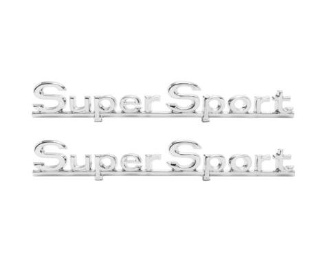 Trim Parts 66 Chevelle Rear Quarter Emblem, Super Sport, Pair 4315