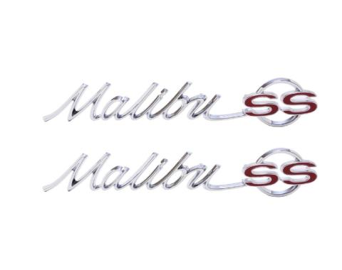 Trim Parts 65 Chevelle Rear Quarter Emblem, Malibu SS, Pair 4210