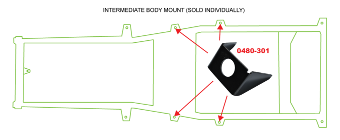 Key Parts '87-'95 Intermediate Body Mount 0480-301