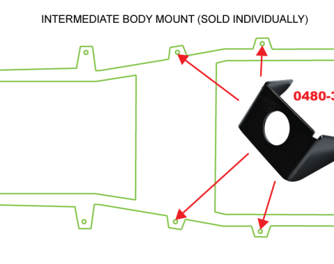 Key Parts '87-'95 Intermediate Body Mount 0480-301