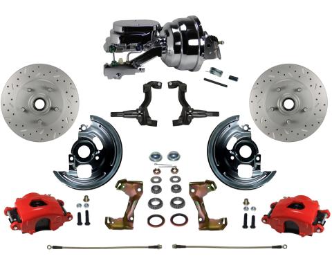 Leed Brakes Power Front Kit with Drilled Rotors and Red Powder Coated Calipers RFC1002-N6B4X