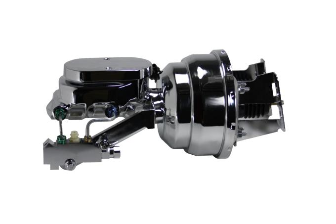 Leed Brakes 8 inch dual power booster, 1-1/8 inch bore flat top master disc/drum (Chrome) 4V6B2