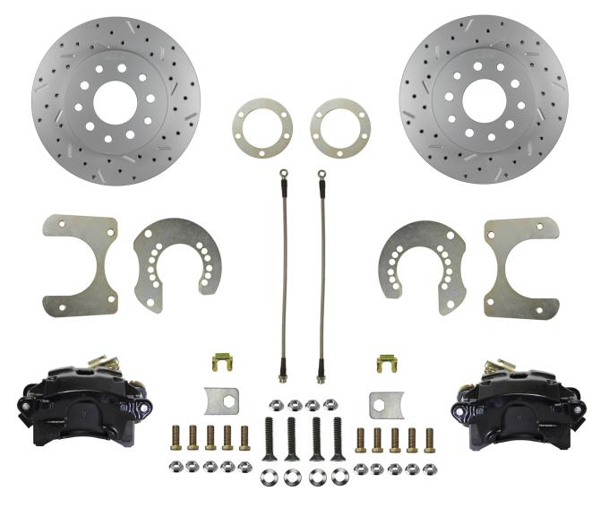 Leed Brakes Rear Disc Brake Kit with Drilled Rotors and Black Powder Coated Calipers BRC2001X