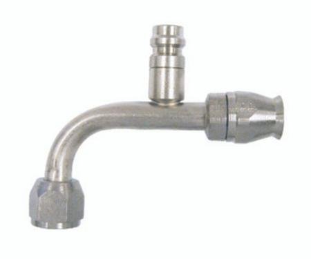 Vintage Air Braided Line Fitting 90 Degree with 134a Service Port for NO 6 Hose 36444-VUR