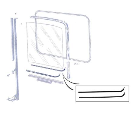 Dennis Carpenter Door Glass Anti-Rattlers - 1956 Ford Truck     B6C-8121452-PR