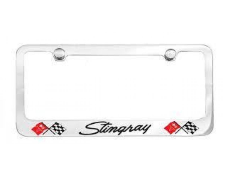 Corvette Elite License Frame, 69-76 Stingray Script with Dual Logo