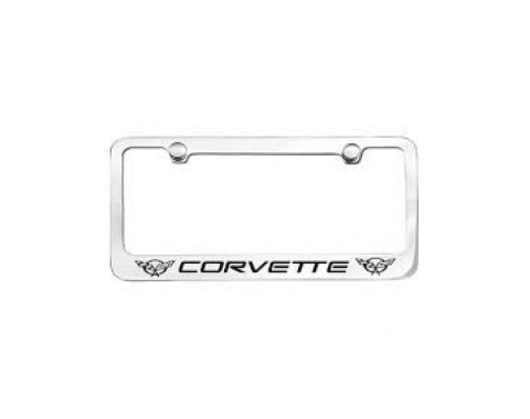 Corvette Elite License Frame, 97-04 Corvette Word with Dual Logo