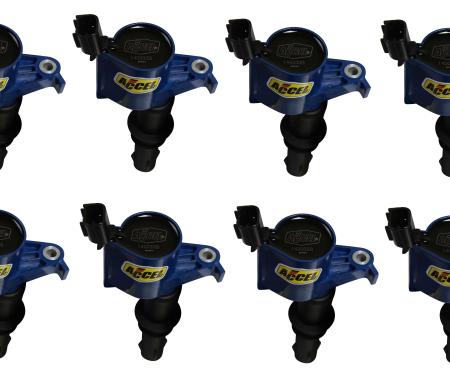 Accel Ignition Coil, SuperCoil, 2004-2008 Ford 4.6L/5.4L/6.8L 3-Valve Engines, Blue, 8-Pack 140033B-8