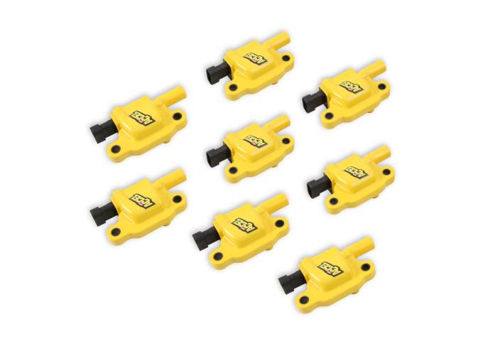 Accel Ignition Coils, SuperCoil GM LS2/LS3/LS7 Engines, Yellow, 8-Pack 140043-8