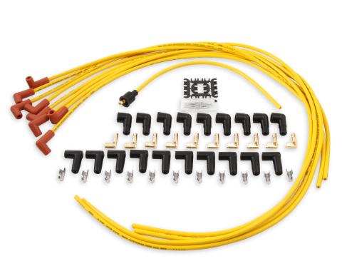 Accel Spark Plug Wire Set, 8mm, Yellow with Orange 90 Deg Boots 4041