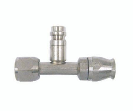 Vintage Air Braided Line Fitting Straight with 134a Service Port for NO 6 Hose 36443-VUR