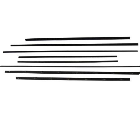 PUI 56 FORD 2 DR HTOP WINDOW 990915 | Belt Weatherstrip Kit - 8 Pieces - Doors & Quarter Windows - Ford 2-Door Hardtop