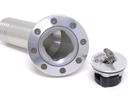 Ridetech Billet aluminum gas cap for 1967-1968 Camaro, locking, anodized Silver 81000032