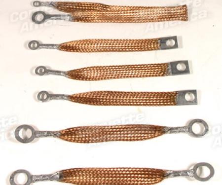 Corvette Radio Ground Straps, 8 Piece Set, 1956-1962