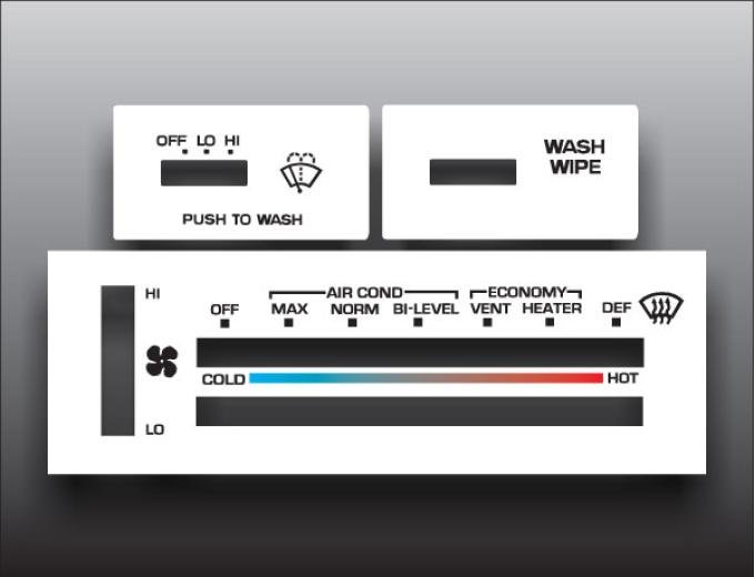 Whitegauges 1978-1988 Chevrolet White Heater Control Overlay HVAC HV7888CM-1444