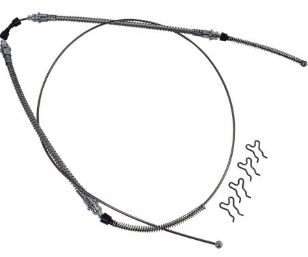 Corvette Parking Brake Cable, Rear, Stainless Steel, 1965-1982