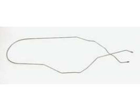 Chevy Brake Line, Long, Front To Rear, With Single Exhaust,1956-1957