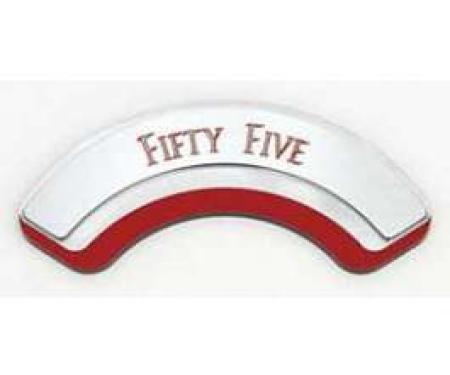 Chevy Shifter Indicator Window Insert, Fifty Five, Aluminum, Red, 1955