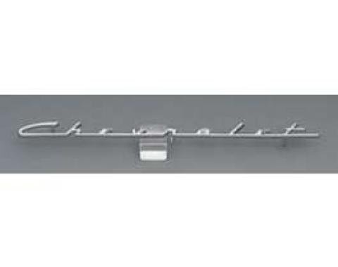 Chevy Speaker Script Emblem, With Chevrolet Word, 150, 120, 1955-1956