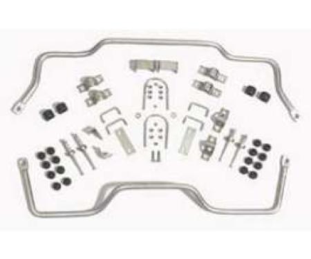 Chevy Front, Rear Anti-Sway Bar Set, With Urethane Bushings, All Except Wagon, 1955-1957