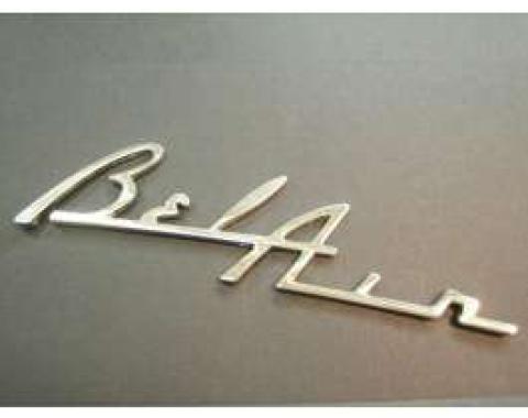 Chevy Speaker Script Emblem, Bel Air, Chrome, 1955-1956