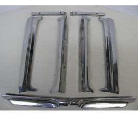Chevy Vent Window Area Stainless Steel Molding Set, Used, Convertible, 1955