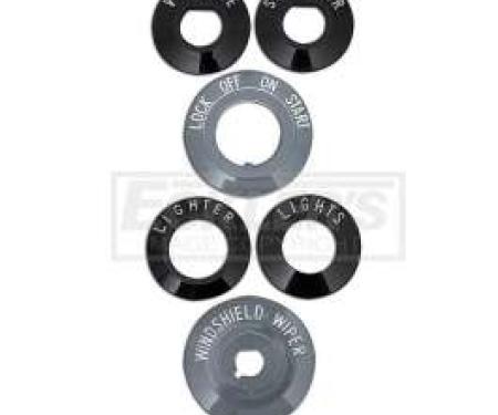 Chevy Dash Bezel Indicator Set, 150 & 210, Without Chrome Backing, 1955-1956