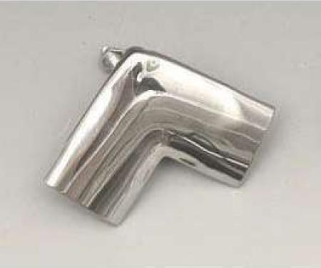 Chevy Rear Glass Upper Corners, With Studs, Stainless Steel, Sedan, 1955-1957