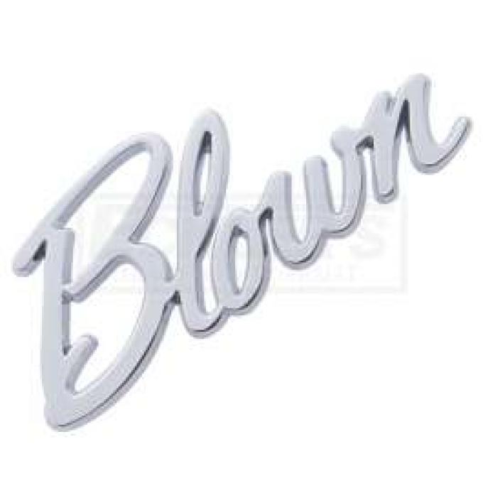 Chevy Blown Script Emblem, Chrome, 1955-1957