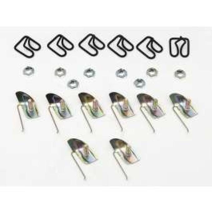 Chevy Fender Molding Clip Set, Front, Stainless Steel, Bel Air, 1955