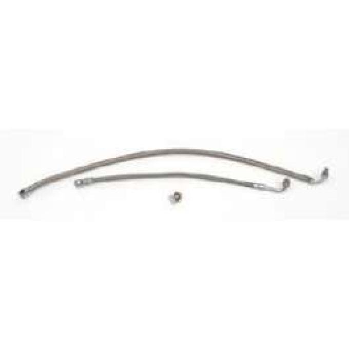 Chevy Power Steering Hose Kit, Stainless Steel Braided, Flared, 605, 670 Power Steering, 1955-1957
