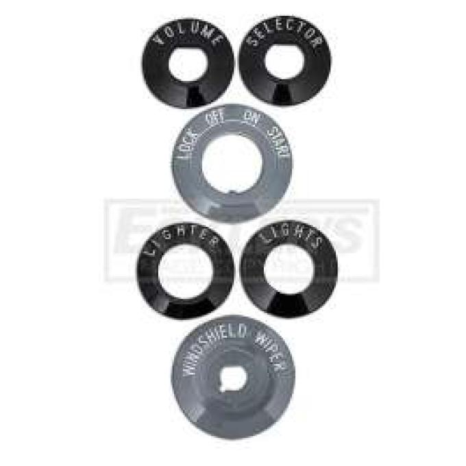 Chevy Dash Bezel Indicator Set, 150 & 210, Without Chrome Backing, 1955-1956