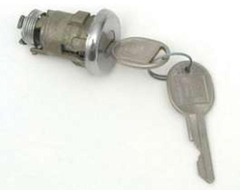 Chevy Trunk Lock Cylinder, With Late Style Keys, 1955-1957
