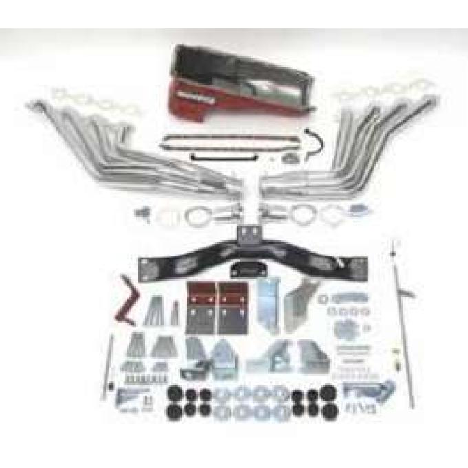 Chevy Big Block Mark V & VI Installation Kit, Deluxe, TH400Automatic Transmission, With Silver Ceramic Coated Headers,1955-1957