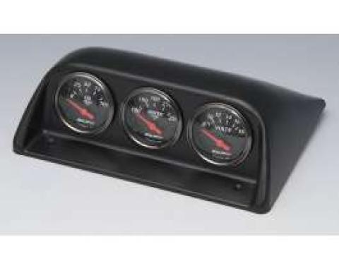 Chevy Gauge Pod Kit, With Black Face Gauges, White Numbers & Orange Needles, 1957