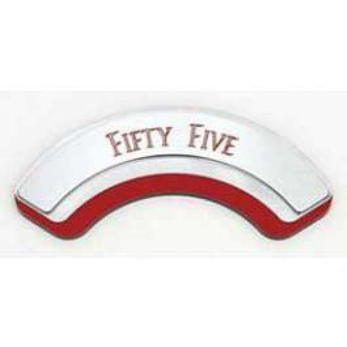 Chevy Shifter Indicator Window Insert, Fifty Five, Aluminum, Red, 1955