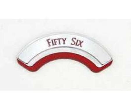 Chevy Shifter Indicator Window Insert, Fifty Six, Aluminum, Red, 1956