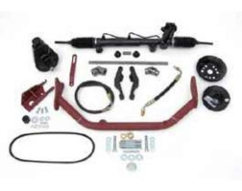 Chevy Rack & Pinion Mega Steering Kit, Small Block, With ididit Tilt Column & Floor Shift, 1955-1957