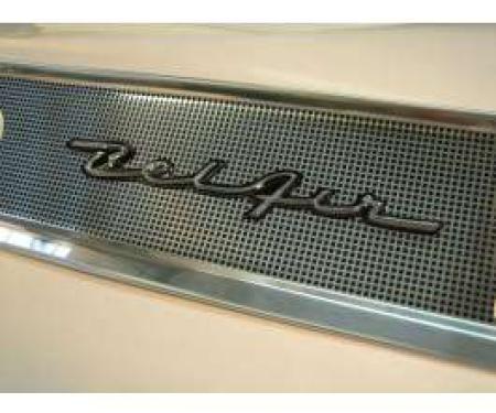 Chevy Dash Script Emblem, Bel Air, Chrome, 1957