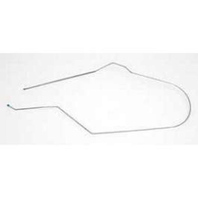 Chevy Brake Line, Long, Rear End To Forward Brake Block, Outside Frame, For Cars With Dual Exhaust, 1956-1957