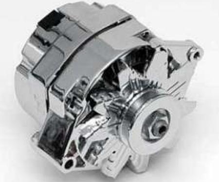 Chevy Alternator, 85 Amp 1-Wire Alternator, Chrome, 1955-1957