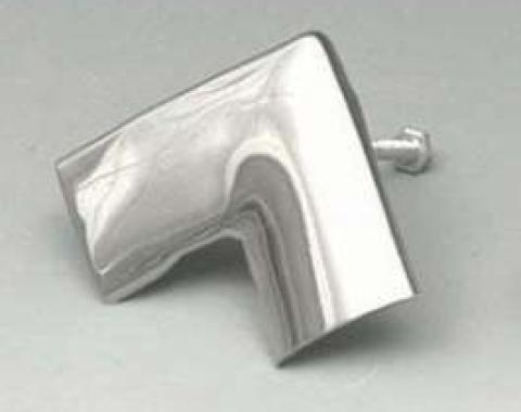 Chevy Rear Glass Upper Corners, With Studs, Stainless Steel, 2-Door Hardtop, 1955-1957