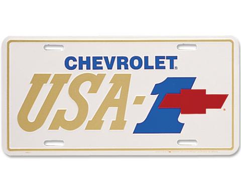 USA-1 Red Bowtie License Plate