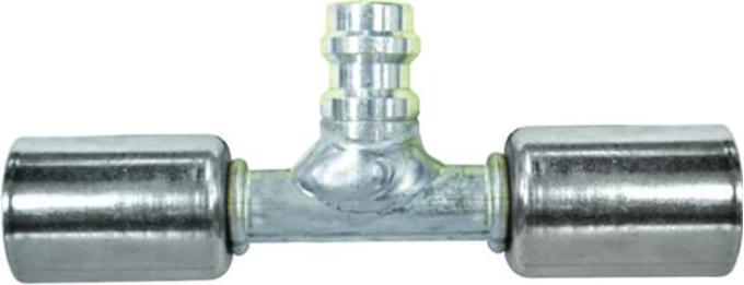 Vintage Air Beadlock O-Ring Fitting with 134a Service Port NO 6 Reduced Barrier Hose Fitting - In-Line with Service Port 358250