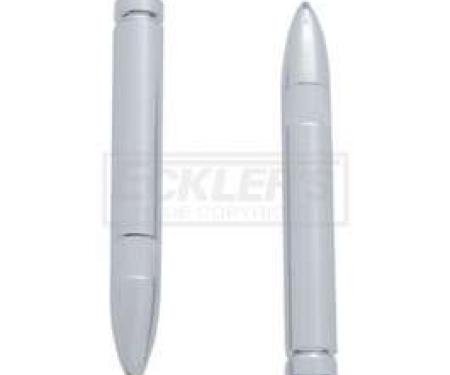 Chevy Door Lock Knobs, Bullet Cartridge, Chrome, 1949-1954