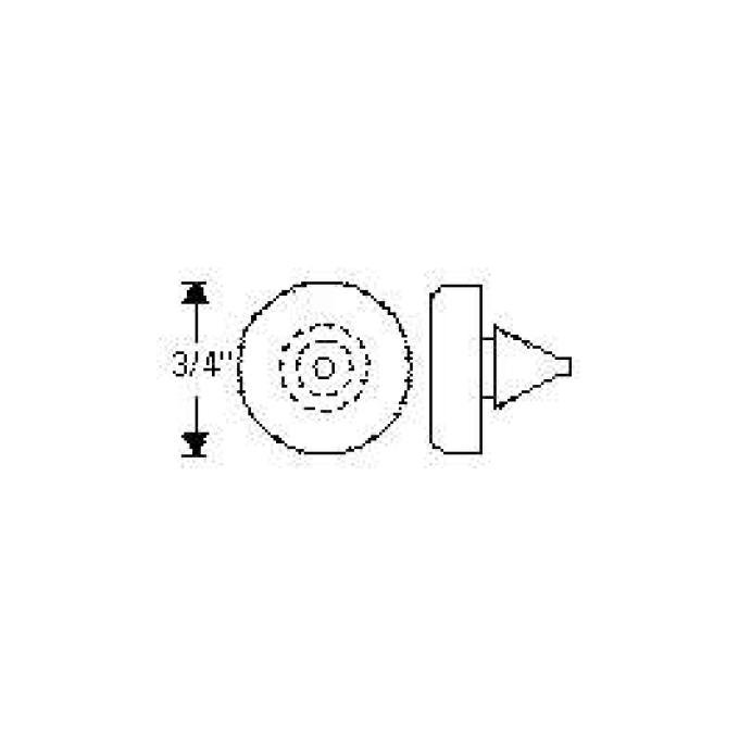 Chevy Rubber Bumper, Upper Hinge Pillar, Door, 1949-1954