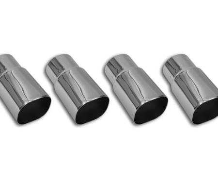 Corvette Exhaust Tips, ZR1 Style, 4 Piece Set Chrome, 1985-1991