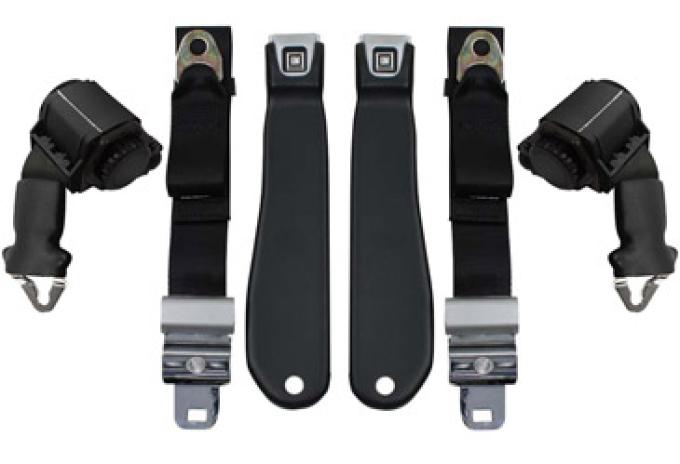 Seatbelt Solutions 1970-1971 Chevrolet Corvette Horizontal Mount Shoulder Retractactor with Non Retractable Lap Belts
